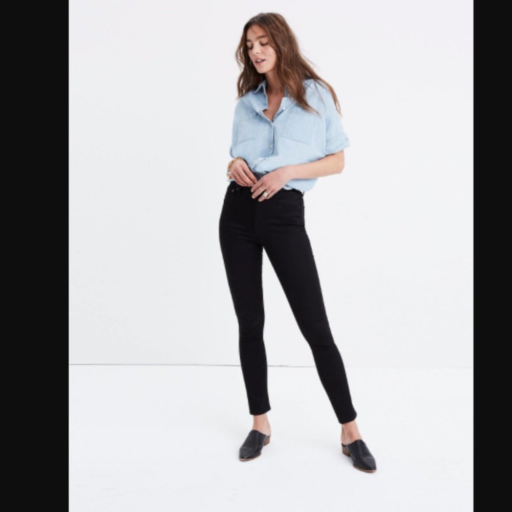 Madewell 10" High Rise Skinny Jeans Carbondale Blk
